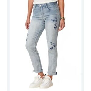 Democracy Women's Ab Solution Embroidered Girlfriend Jeans EUC Size 10P